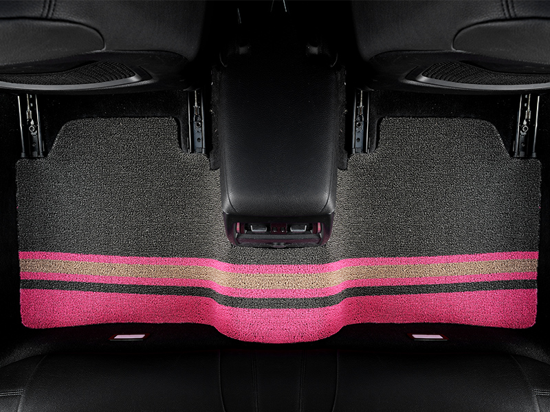 Car mat pink black stripes