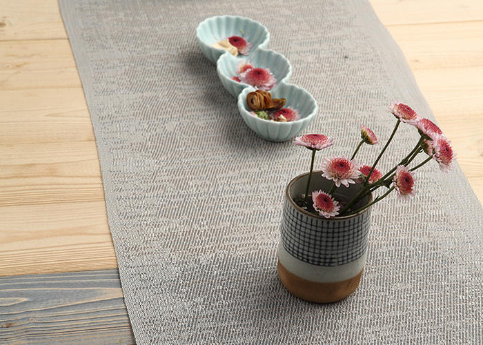 Home Solid Color Linen Table Runner(Grey)